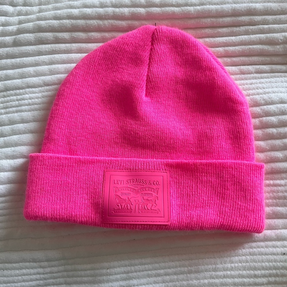 Levi's Bright Neon Pink Women’s Beanie Toque